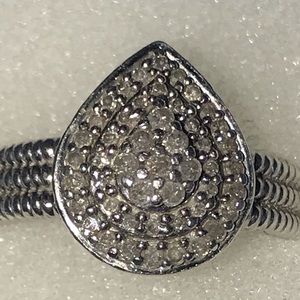 SGL CERTIFIED African White Diamond & 925 ring sz8